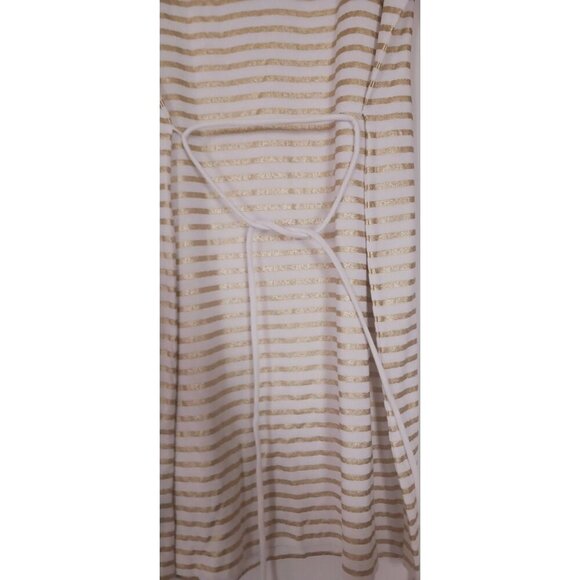 NWT Lauren Ralph Lauren Striped Midi Dress 2X Boat Neck Gold Nautical Resort - Picture 12 of 16